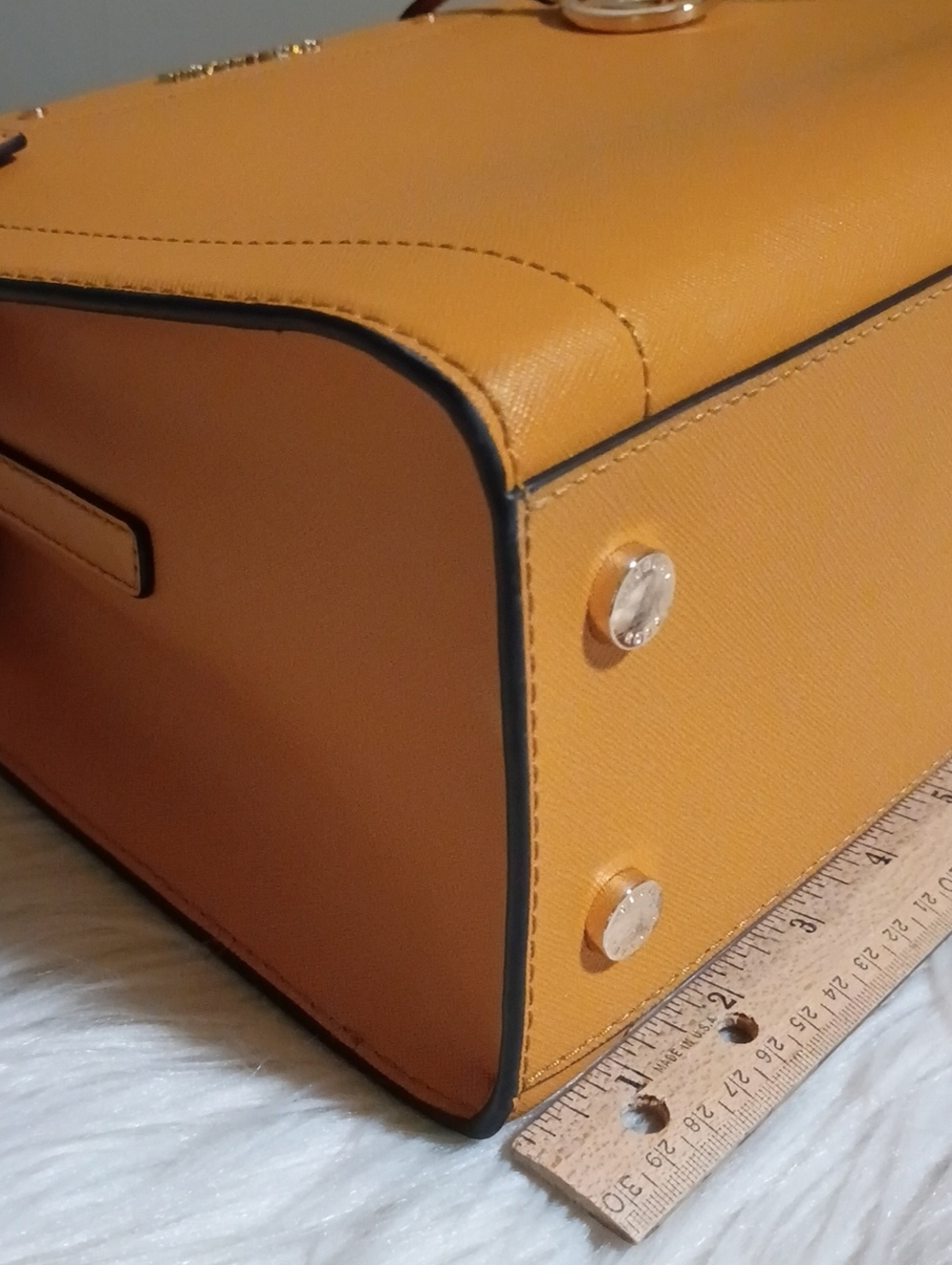Michael Kors saffiano Leather satchel in marigold - Picture 10 of 16